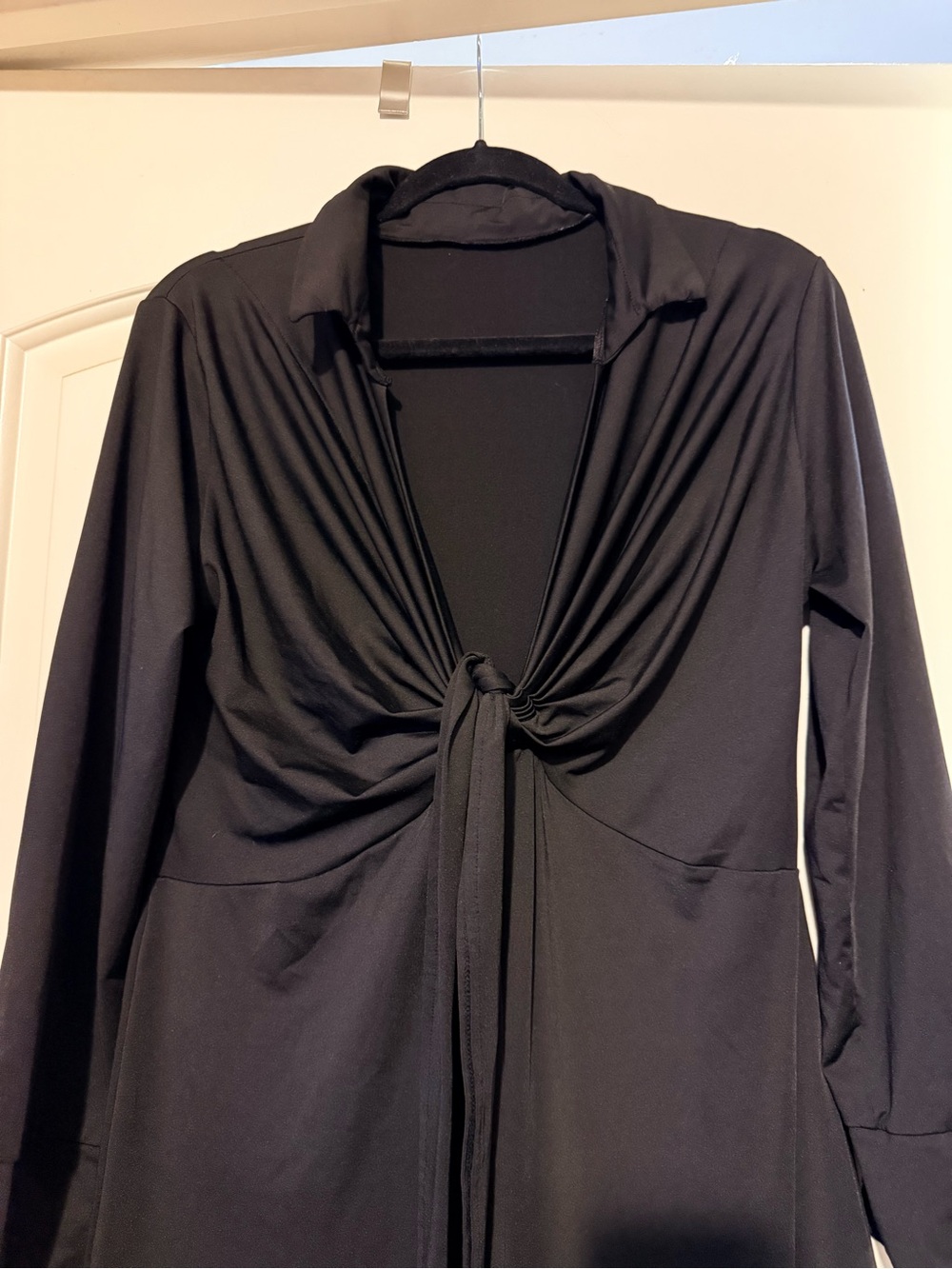 Women’s Black Tie-Front Jumpsuit